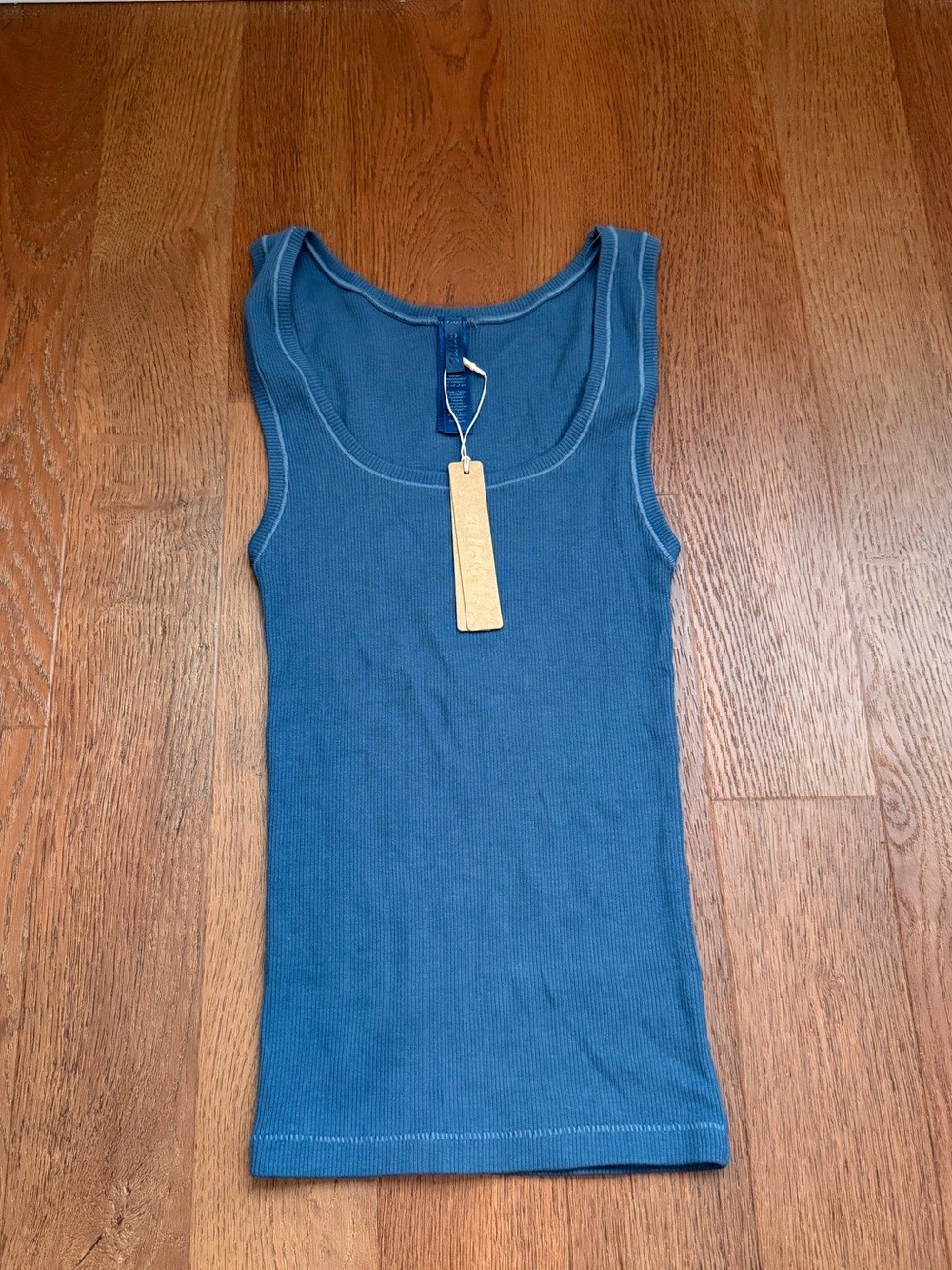 SKIMS Cotton Rib Long Tank top in Harbor Blue | Size XS | NWT